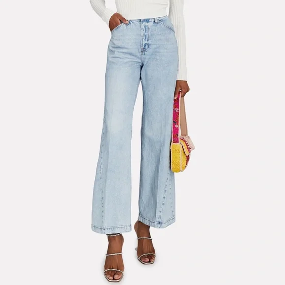 NWT Frame Le Baggy Palazzo jeans Natoma Clean 23 - Picture 7 of 9